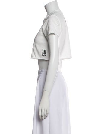 Chrome Hearts Eye Chart Crop Top Crew Neck Crop Top