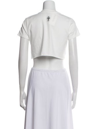Chrome Hearts Eye Chart Crop Top Crew Neck Crop Top