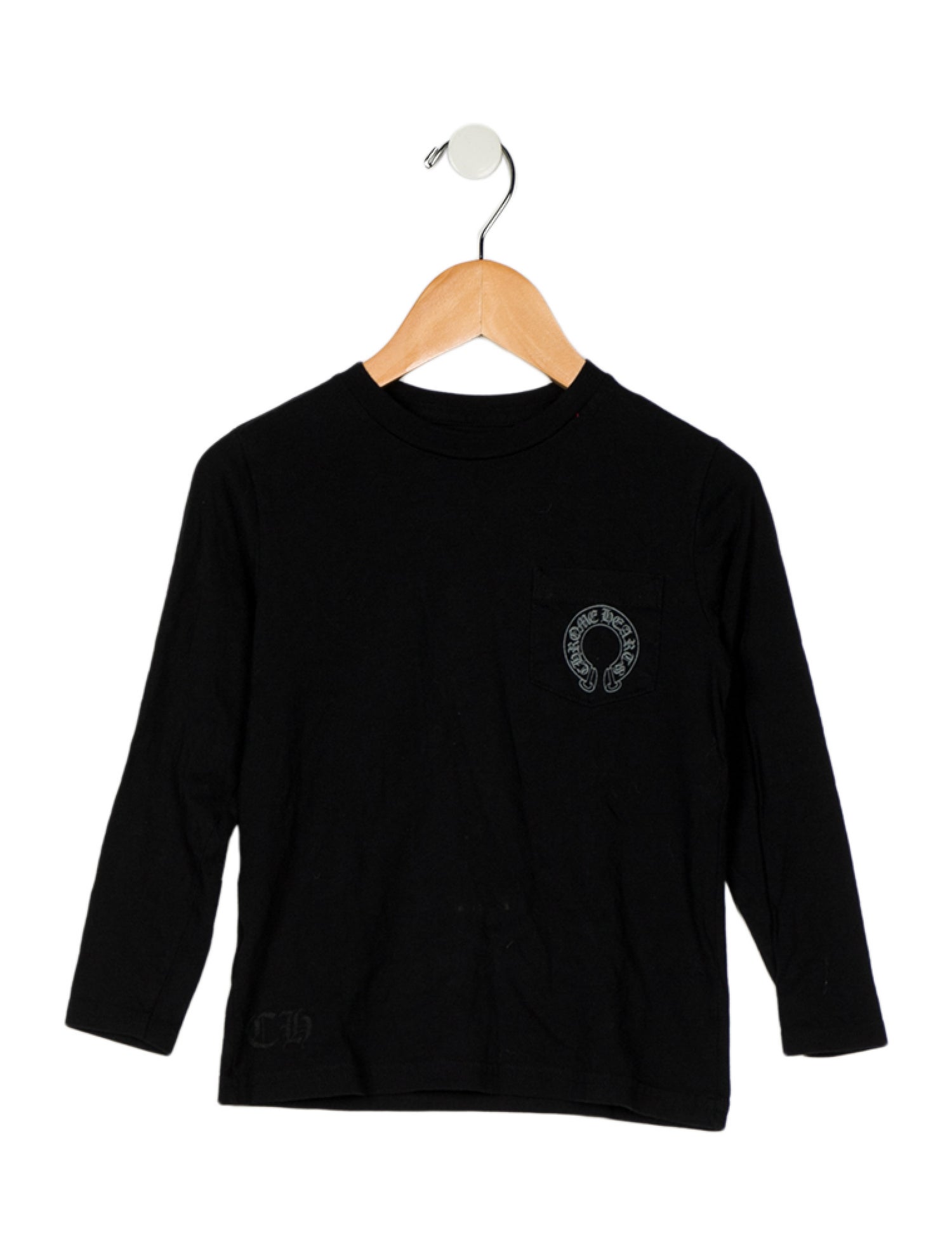 Chrome Hearts Kids' Horseshoe Logo L/S Pocket T-shirt