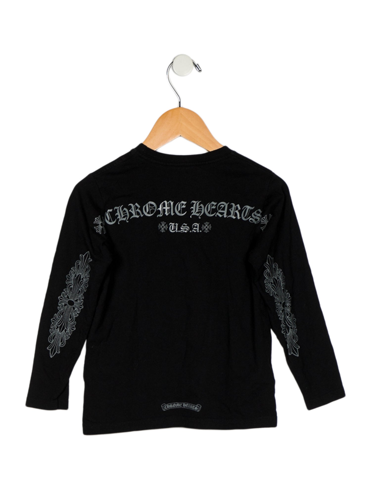 Chrome Hearts Kids' Horseshoe Logo L/S Pocket T-shirt
