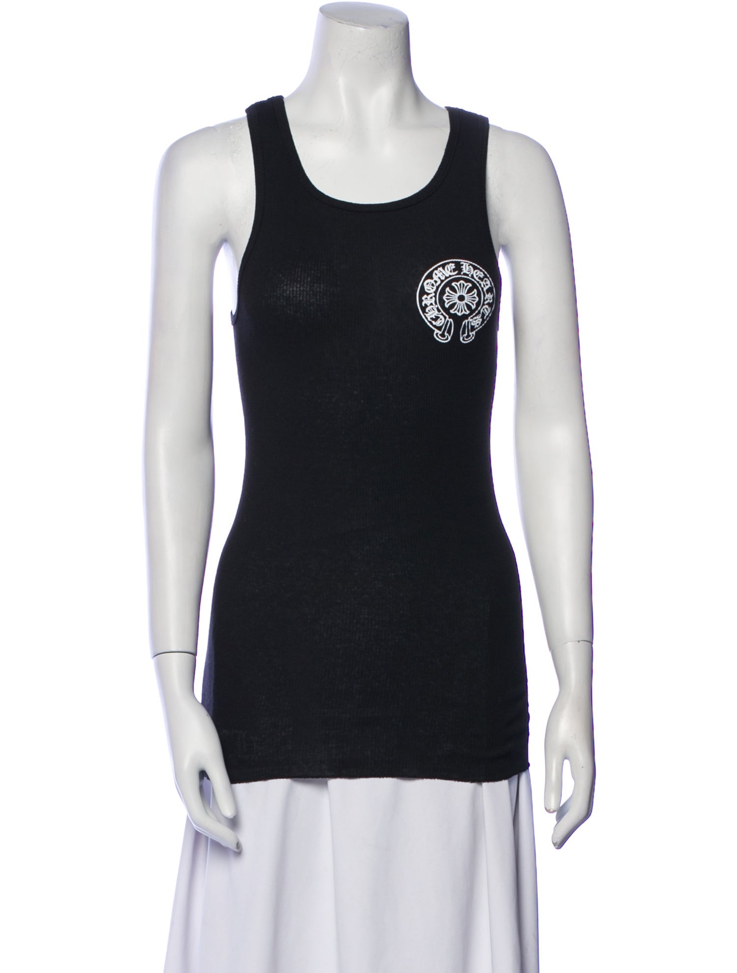 Chrome Hearts Horseshoe Logo Scoop Neck Top