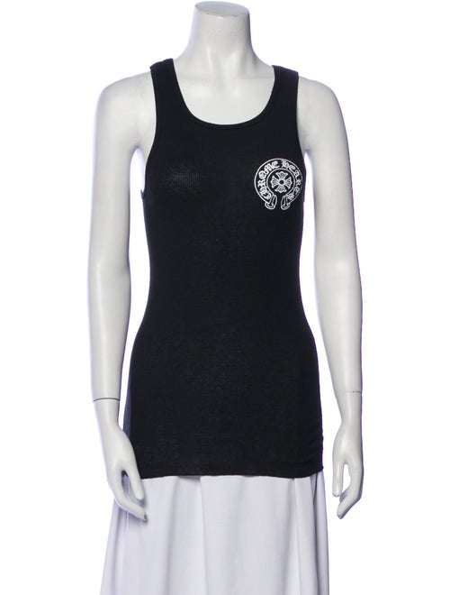 Chrome Hearts Horseshoe Logo Scoop Neck Top