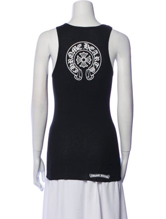 Chrome Hearts Horseshoe Logo Scoop Neck Top