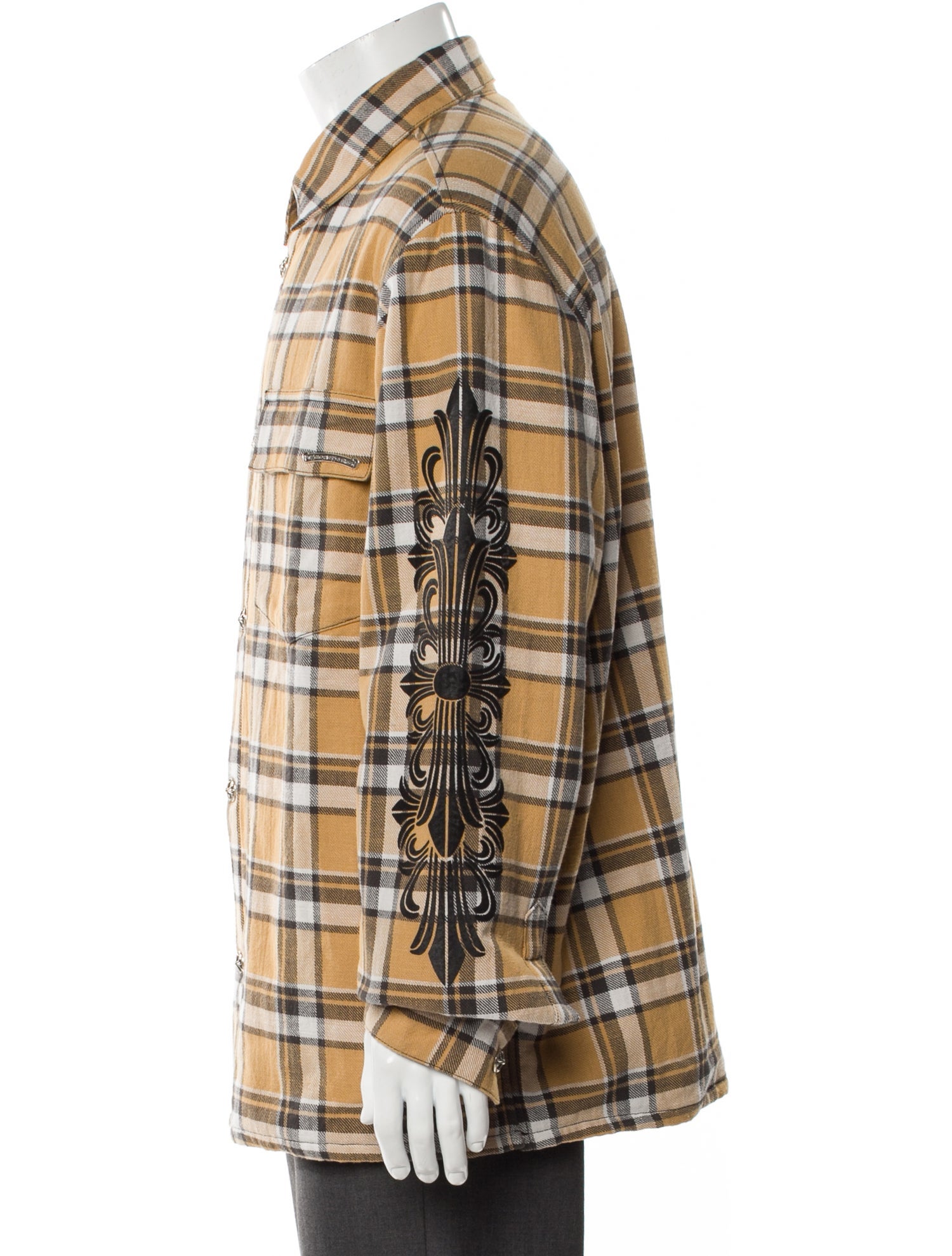 Chrome Hearts Padded Plaid Flannel Plaid Print Sweatshirt