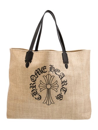 Chrome Hearts Raffia Cross Logo Raffia Tote