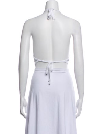 Chrome Hearts Graphic Print Halterneck Crop Top