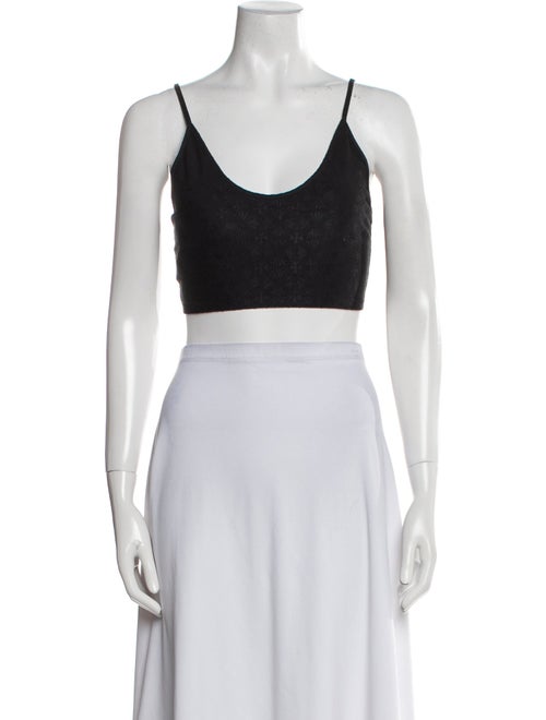 Chrome Hearts Maltese Cross Jacquard Scoop Neck Crop Top