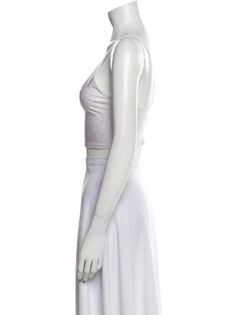 Chrome Hearts Jacquard Maltese Cross Scoop Neck Crop Top