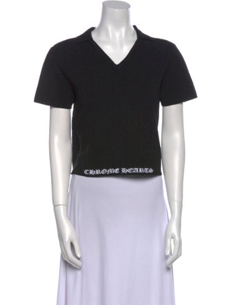 Chrome Hearts Tonal Monogram V-Neck Crop Top