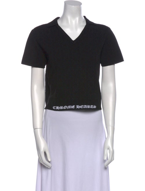 Chrome Hearts Tonal Monogram V-Neck Crop Top