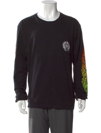 Chrome Hearts Gradient Floral Graphic Print T-Shirt