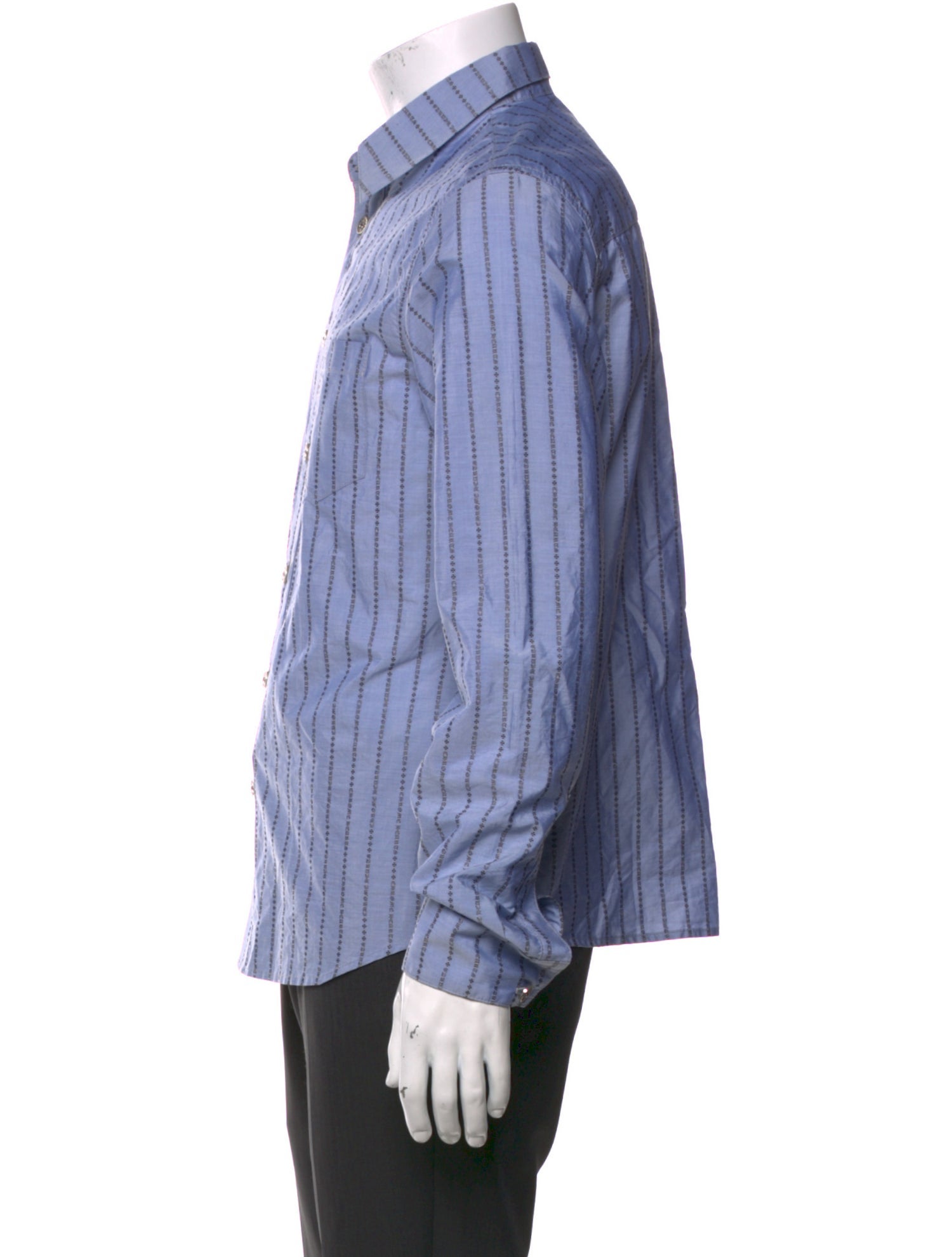 Chrome Hearts Logo Striped Striped Shirt