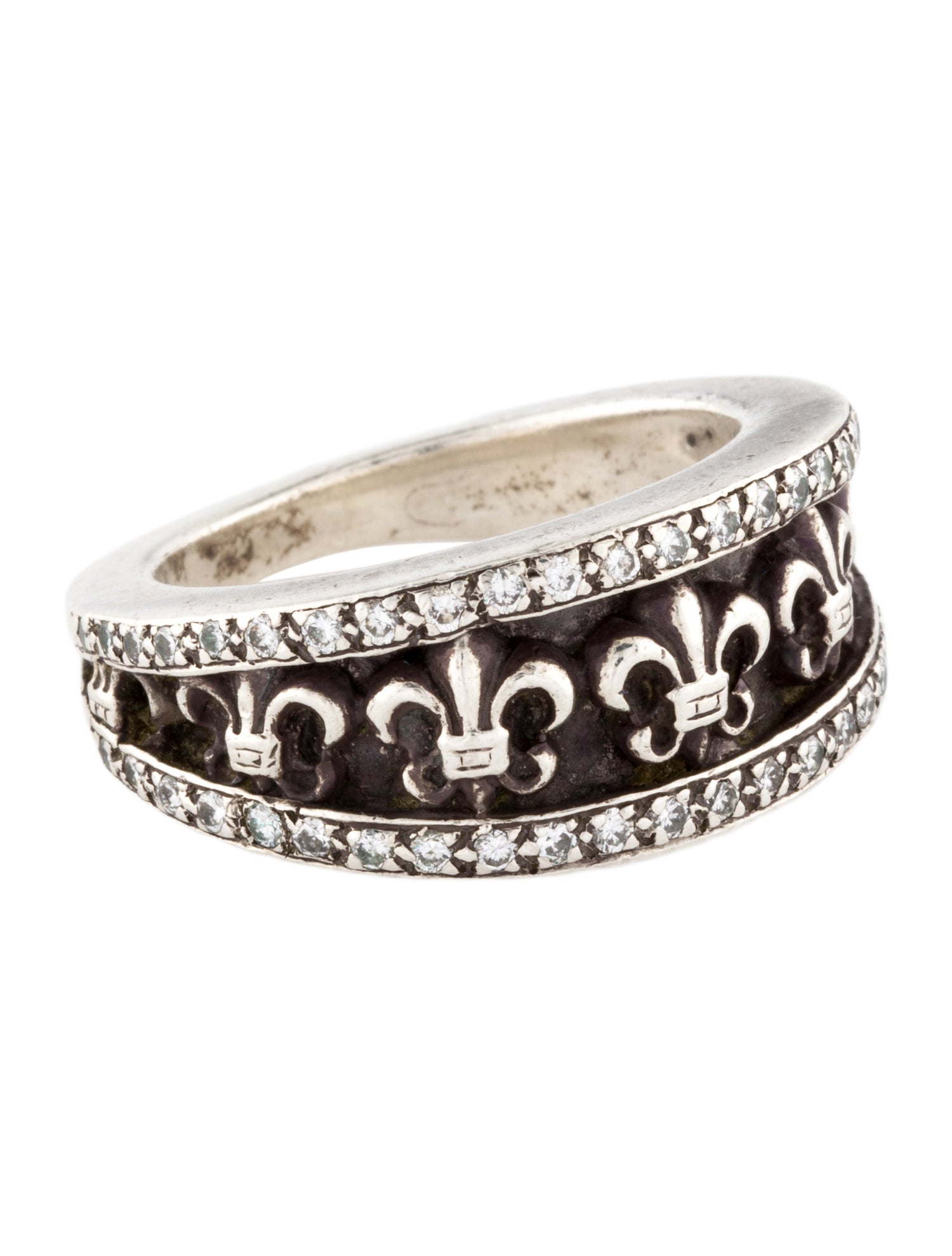 Chrome Hearts Diamond Fleur de Lis Band