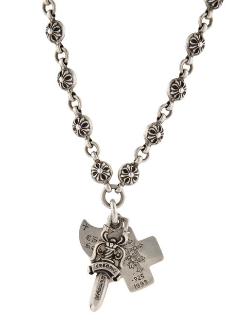 Chrome Hearts Dagger Pendant & Maltese Cross Chain Necklace