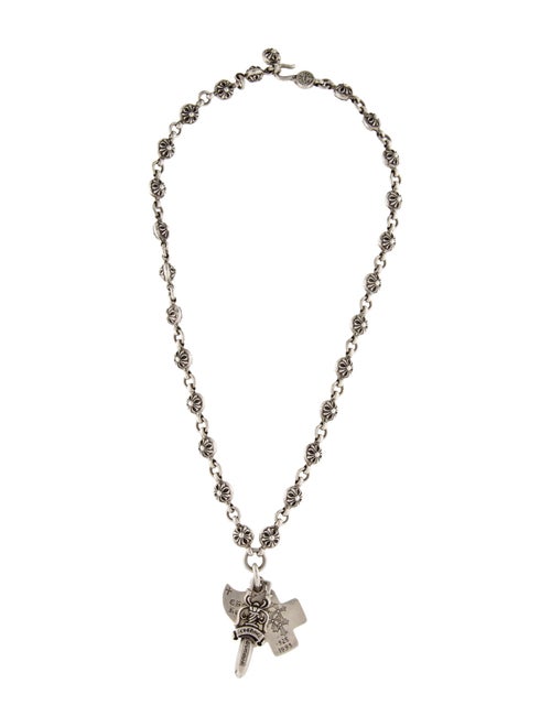 Chrome Hearts Dagger Pendant & Maltese Cross Chain Necklace