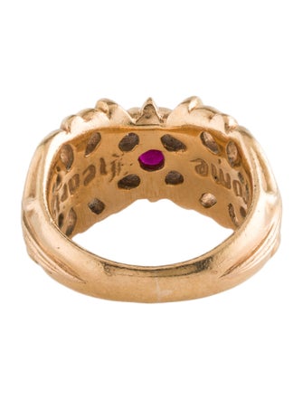 Chrome Hearts 22K Ruby Maltese Cross Band