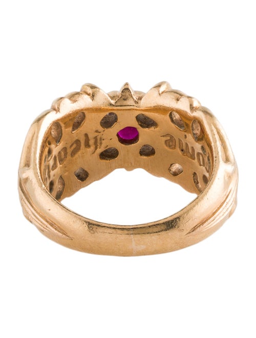 Chrome Hearts 22K Ruby Maltese Cross Band