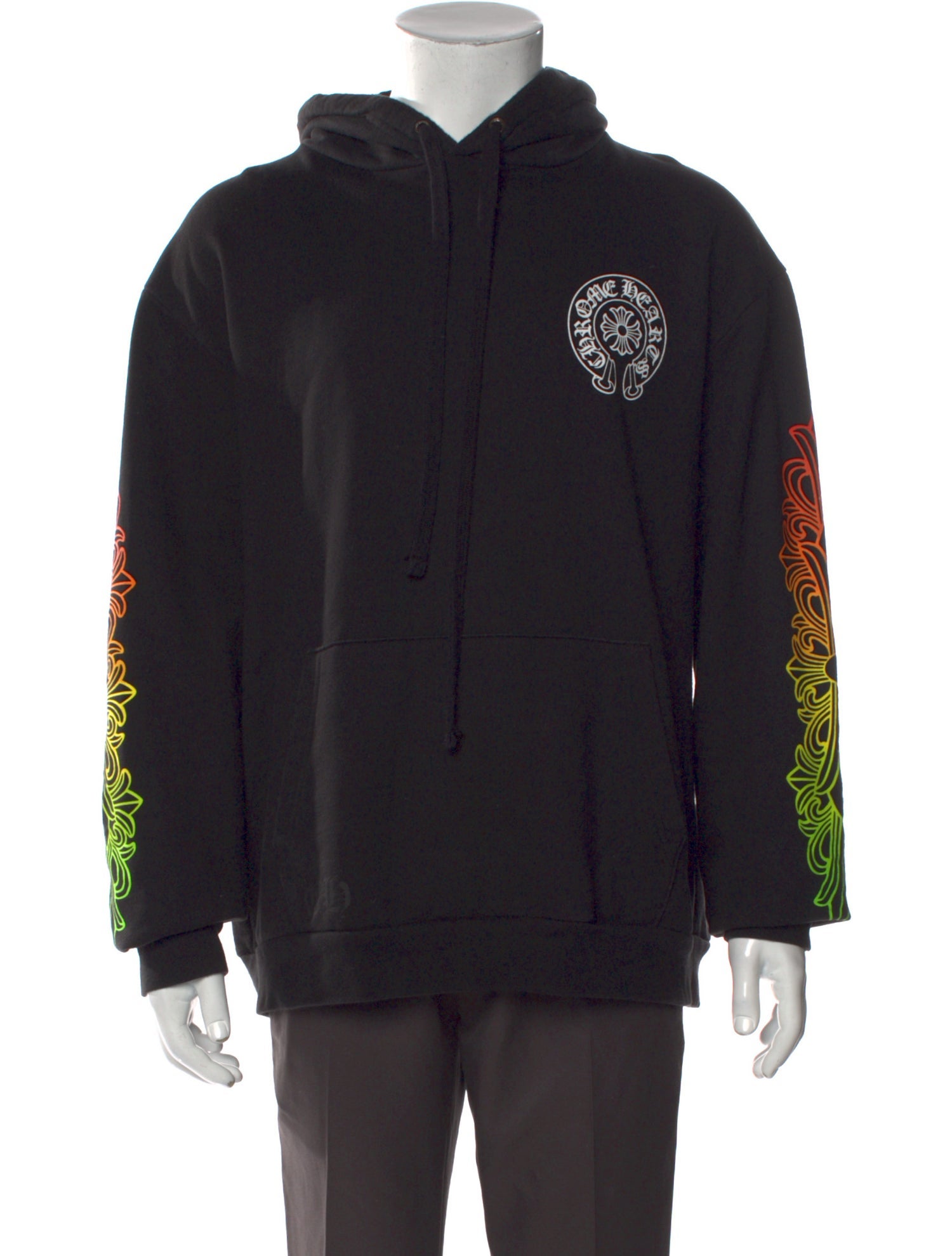 Chrome Hearts Gradient Floral Graphic Print Hoodie