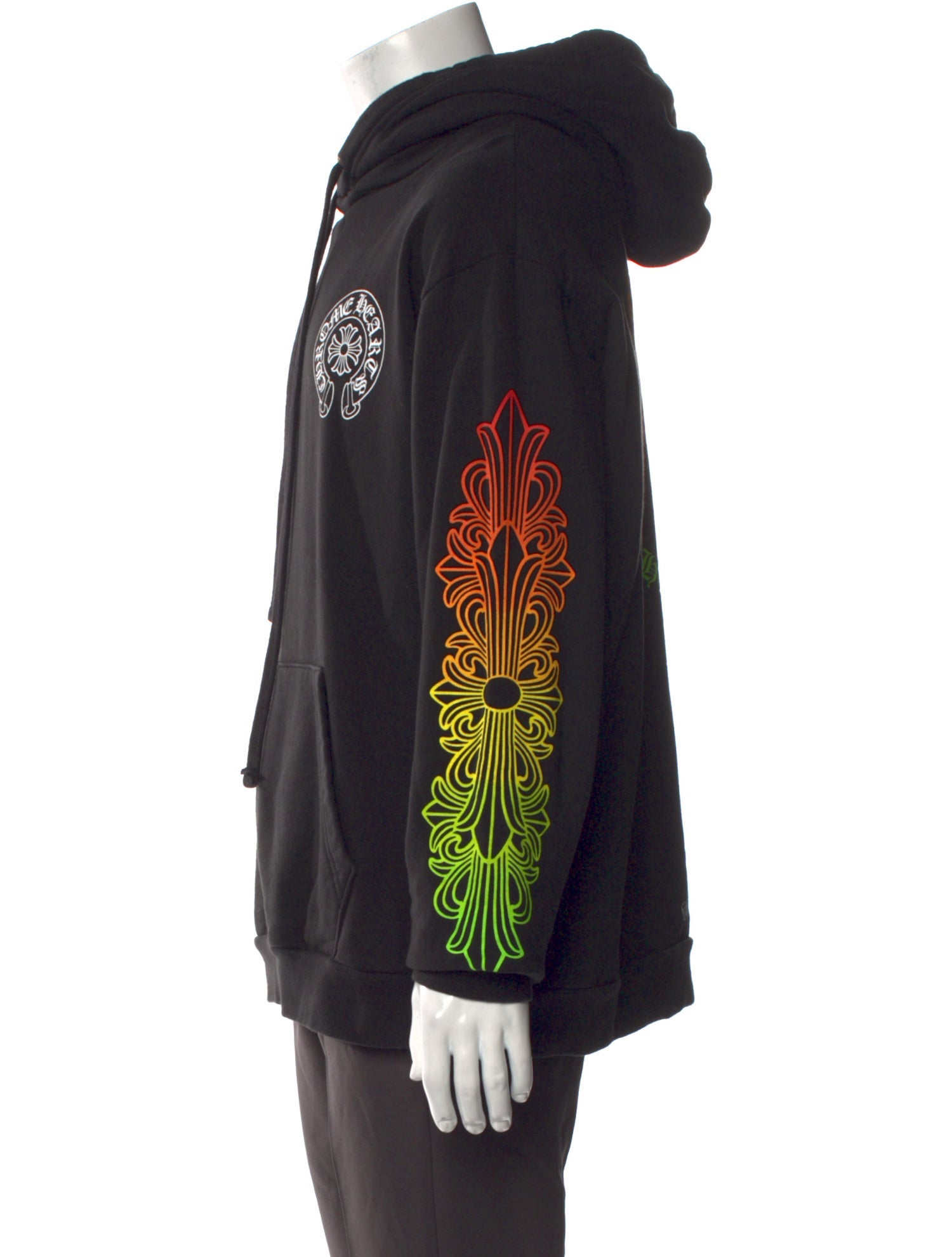 Chrome Hearts Gradient Floral Graphic Print Hoodie