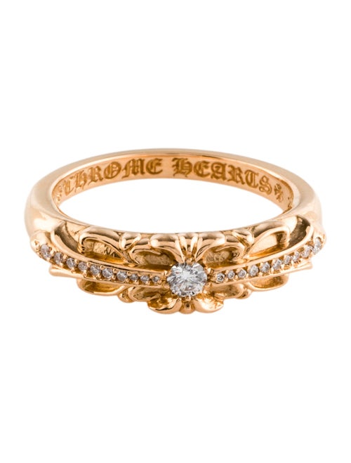 Chrome Hearts 22K Diamond Baby Classic Floral Cross Ring