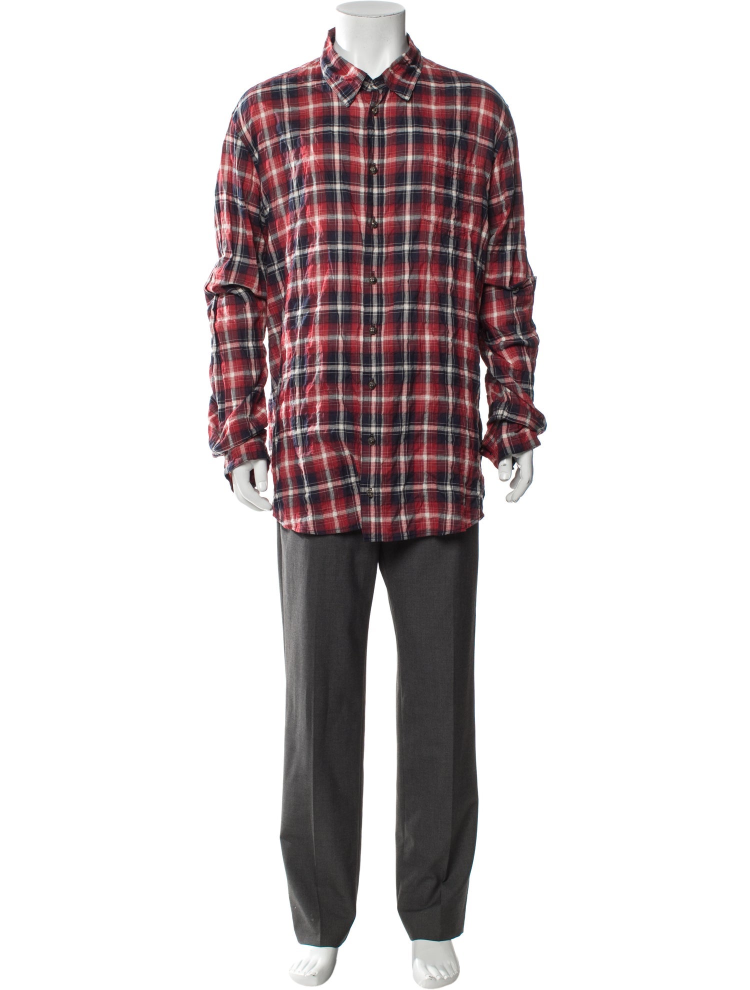 Chrome Hearts Plaid Print Long Sleeve Shirt
