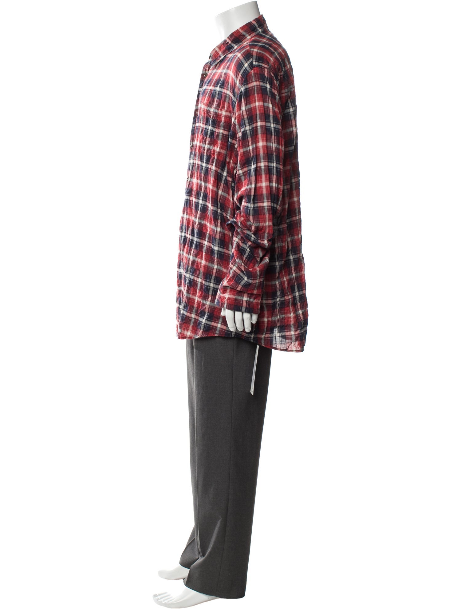 Chrome Hearts Plaid Print Long Sleeve Shirt