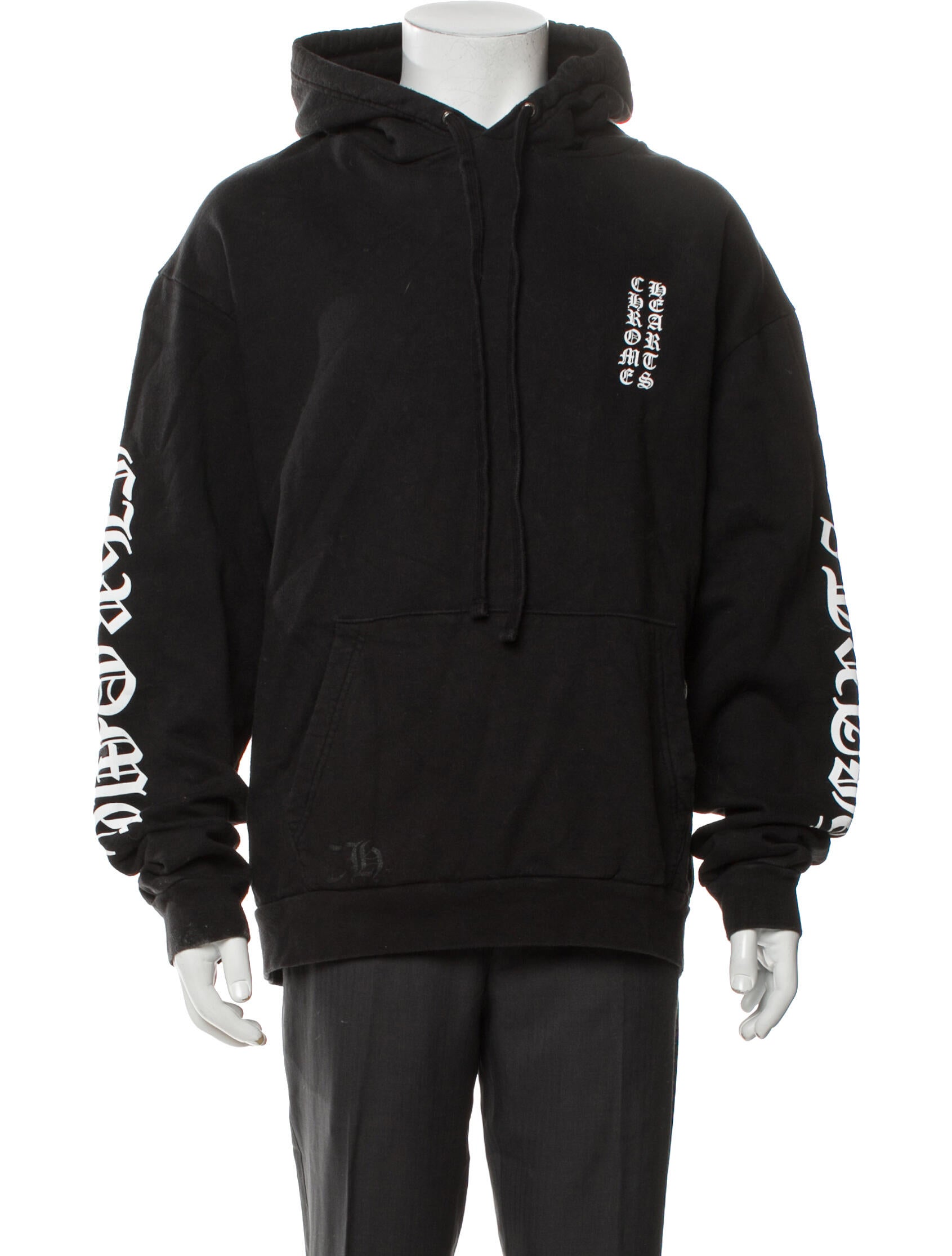 Chrome Hearts Vertical Logo Graphic Print Hoodie