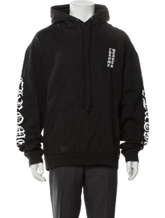 Chrome Hearts Vertical Logo Graphic Print Hoodie