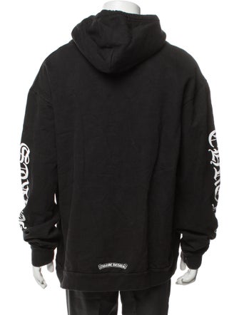 Chrome Hearts Vertical Logo Graphic Print Hoodie