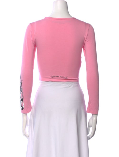 Chrome Hearts x Matty Boy Flame Crew Neck Crop Top