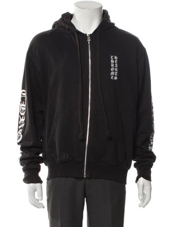 Chrome Hearts Vertical Logo Graphic Print Hoodie