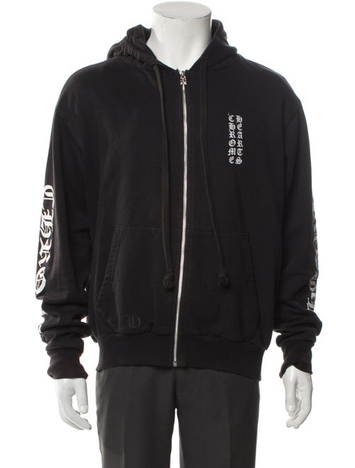 Chrome Hearts Vertical Logo Graphic Print Hoodie