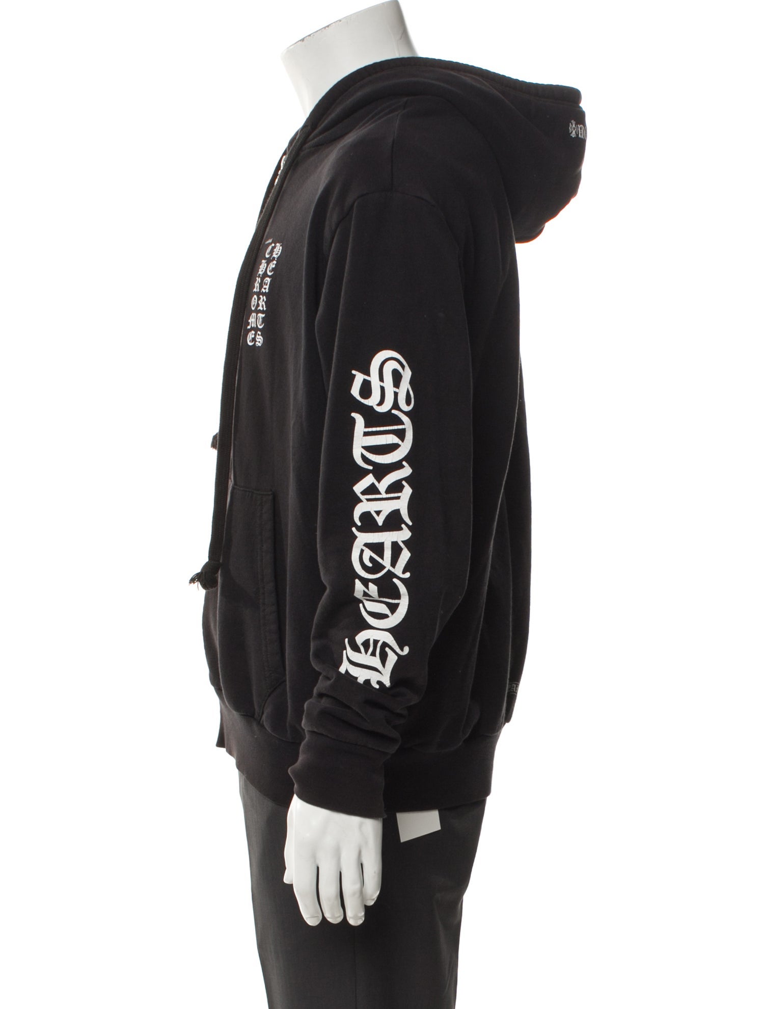 Chrome Hearts Vertical Logo Graphic Print Hoodie