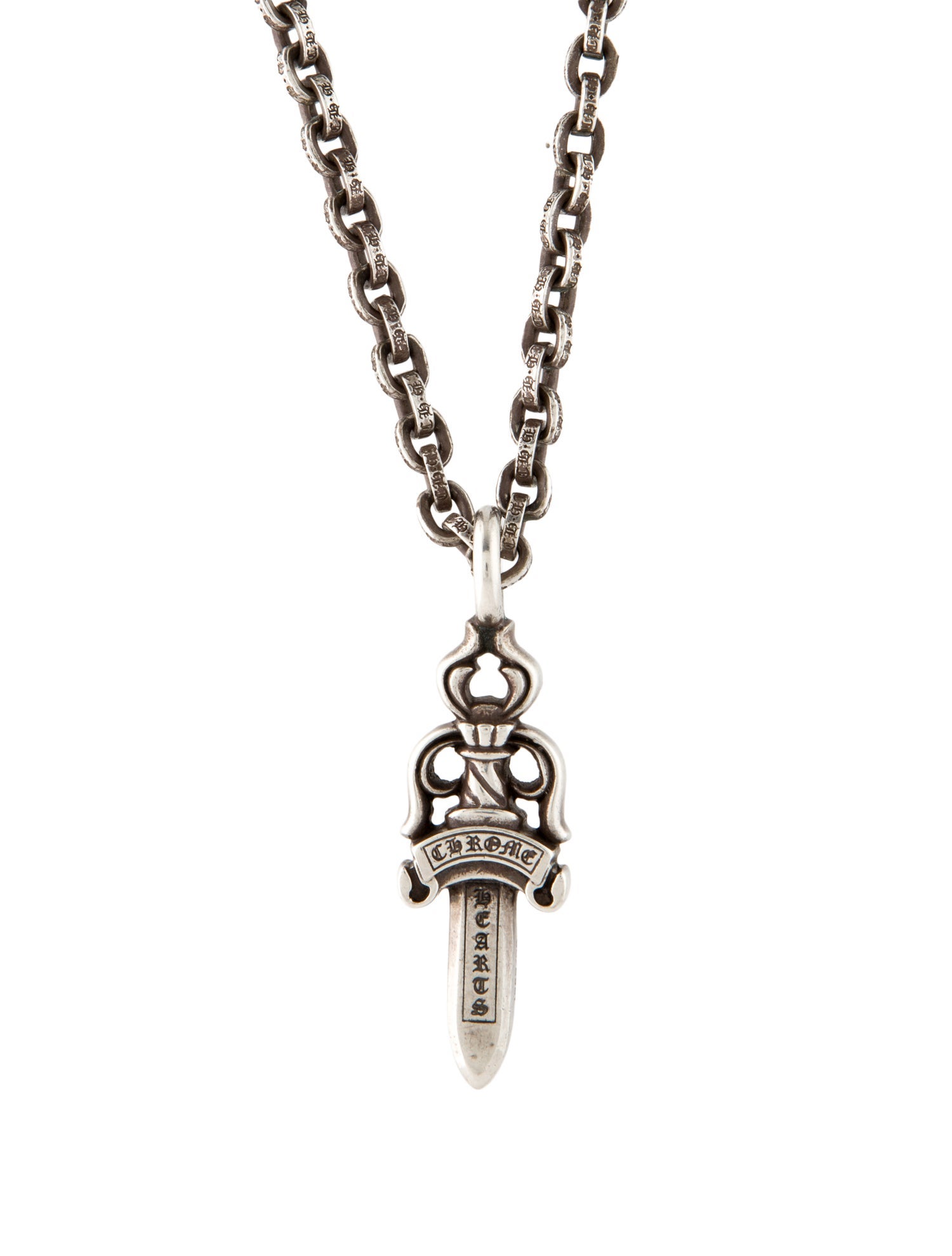 Chrome Hearts Paper Chain Dagger Pendant Necklace