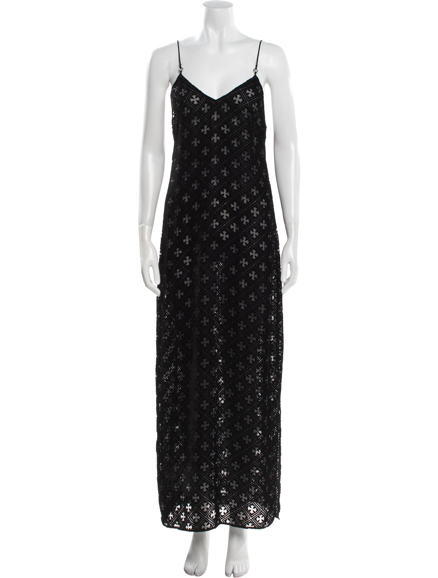 Chrome Hearts Velvet Cross Long Dress