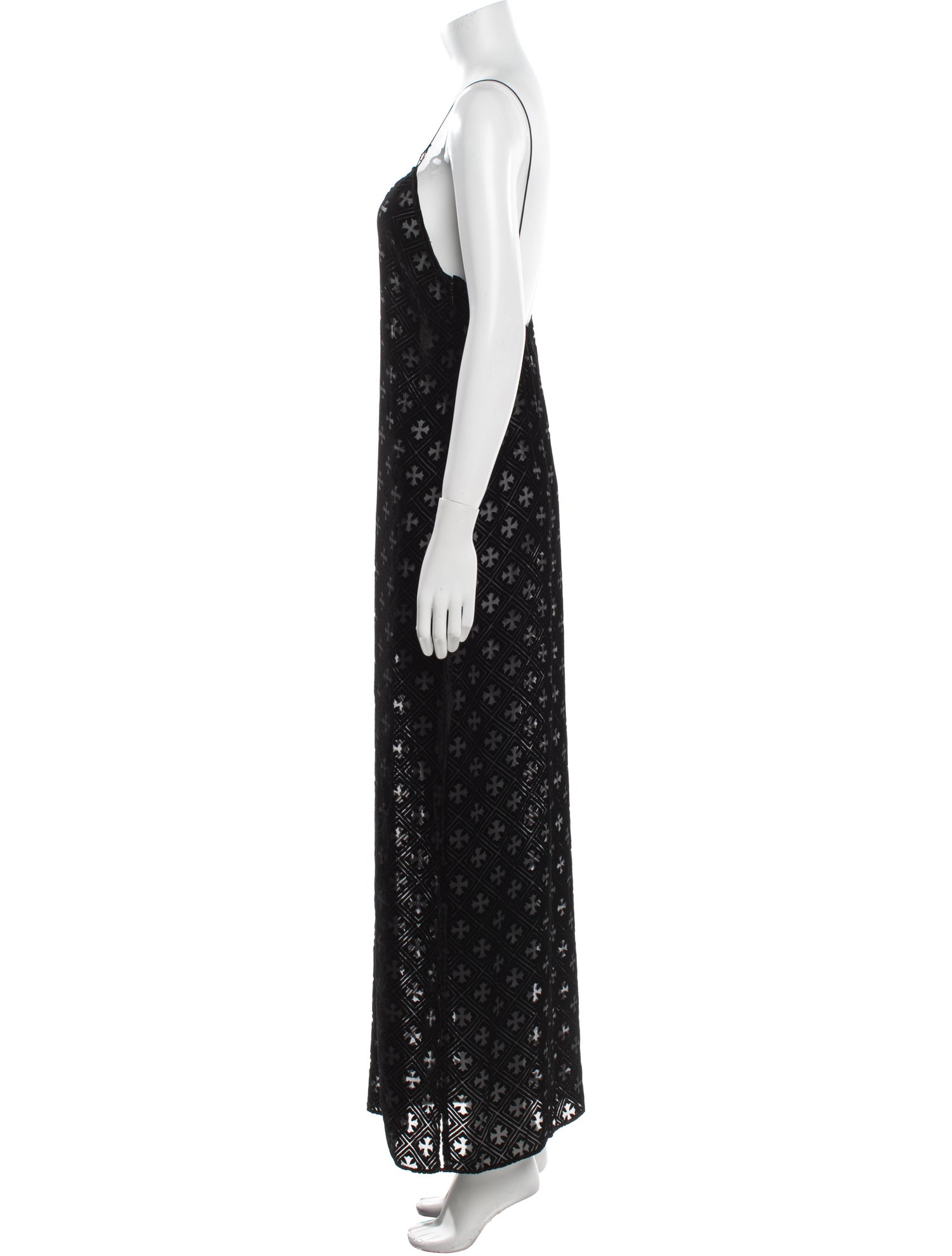 Chrome Hearts Velvet Cross Long Dress