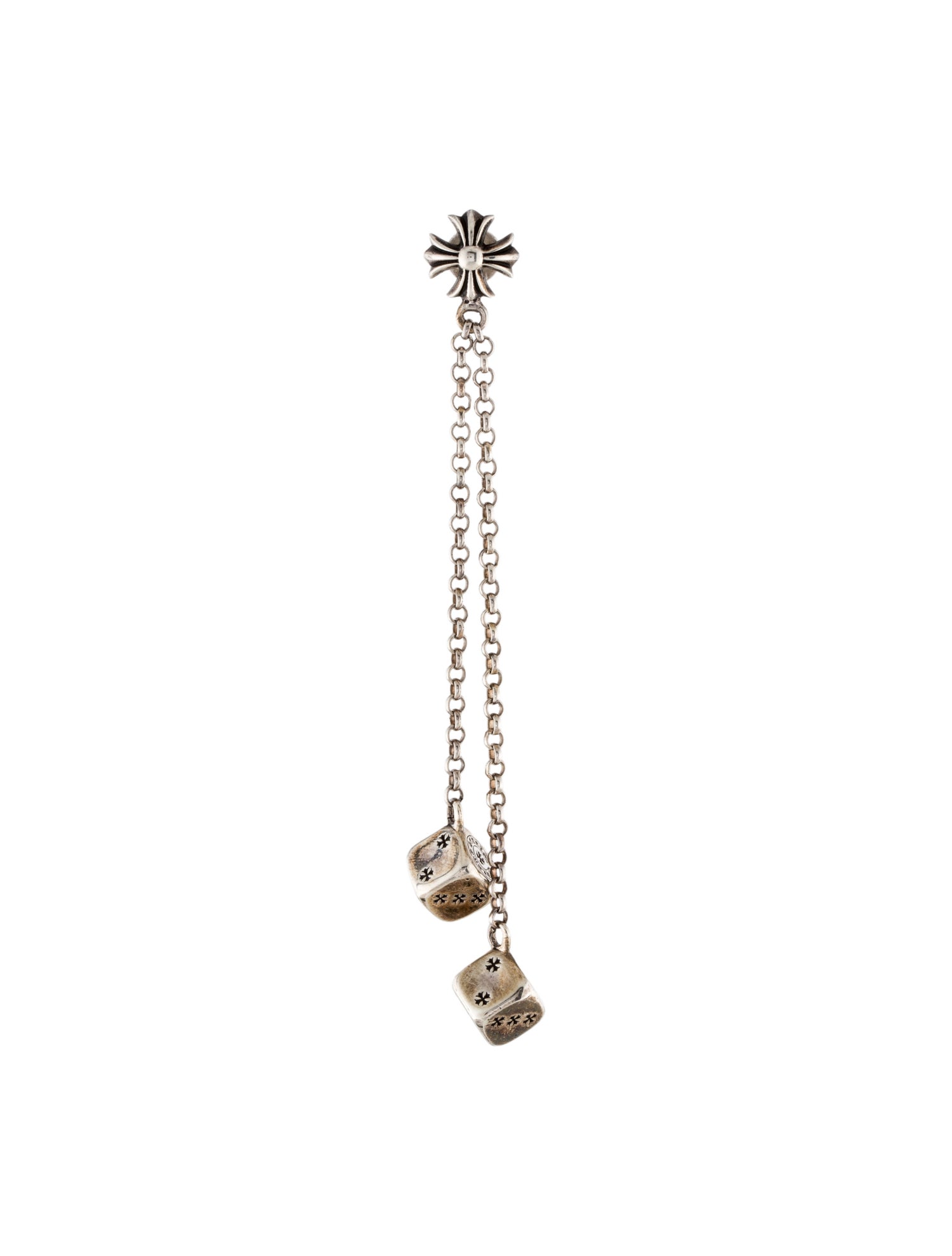 Chrome Hearts Double Dice Single Drop Earring