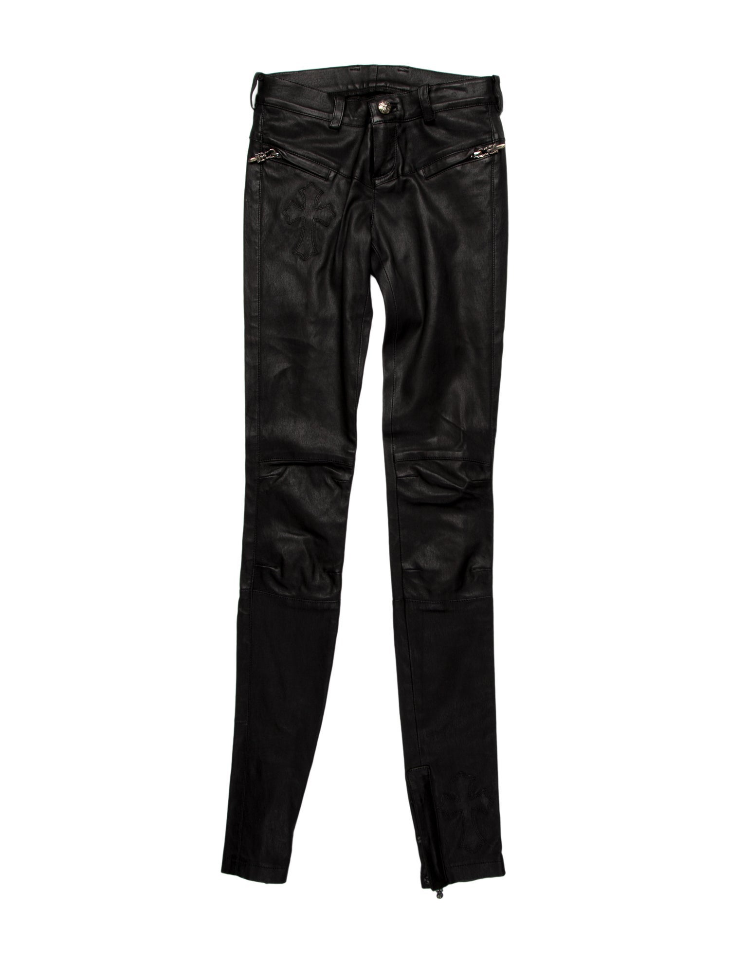 Chrome Hearts Leather Skinny Leg Pants