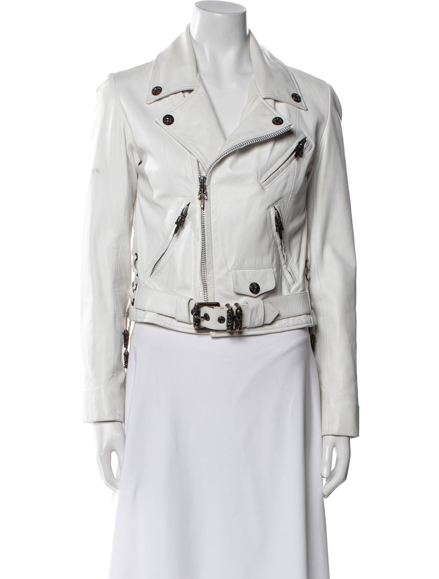 Chrome Hearts Hermes Lined JJ Dean Leather Biker Jacket