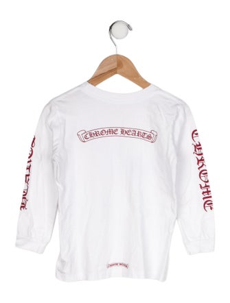 Chrome Hearts Kids' Hearts Scroll Logo Long Sleeve T-Shirt