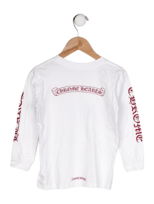 Chrome Hearts Kids' Hearts Scroll Logo Long Sleeve T-Shirt