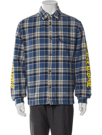 Chrome Hearts Padded Plaid Flannel Plaid Print Trucker Jacket