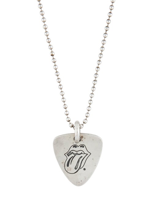Chrome Hearts Rolling Stones Guitar Pick Pendant Necklace