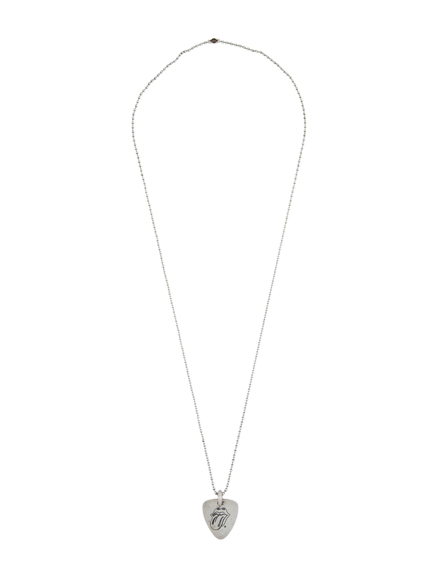 Chrome Hearts Rolling Stones Guitar Pick Pendant Necklace