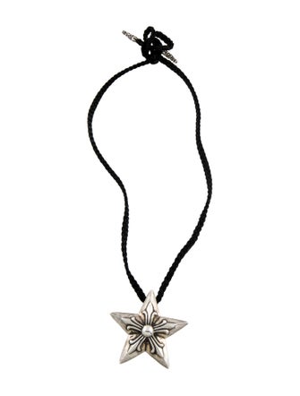 Chrome Hearts Leather Braided Cord Star Pendant Necklace