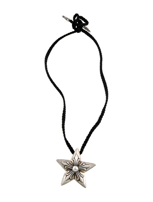 Chrome Hearts Leather Braided Cord Star Pendant Necklace
