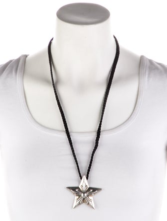 Chrome Hearts Leather Braided Cord Star Pendant Necklace