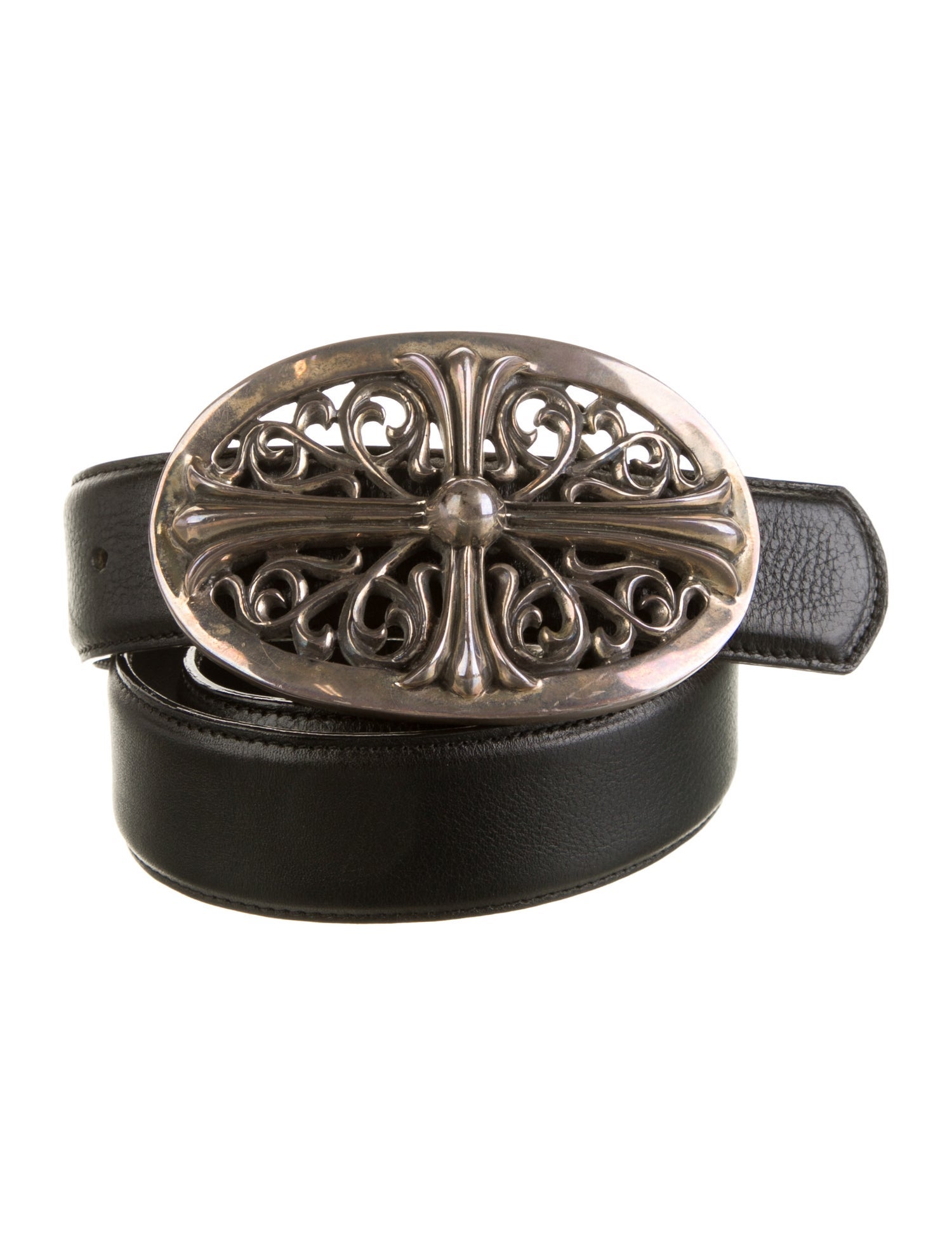 Chrome Hearts Oval Cross Leather Waist Belt