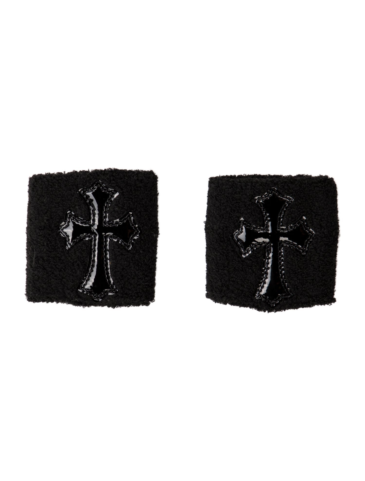 Chrome Hearts Tonal Patent Leather Cross Patch Sweatbands