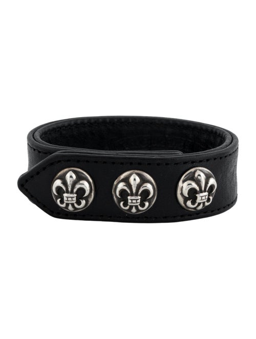 Chrome Hearts Fleur de Lis Leather Bracelet